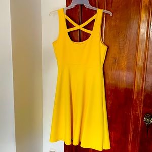 Yellow Skater Dress with lining inside